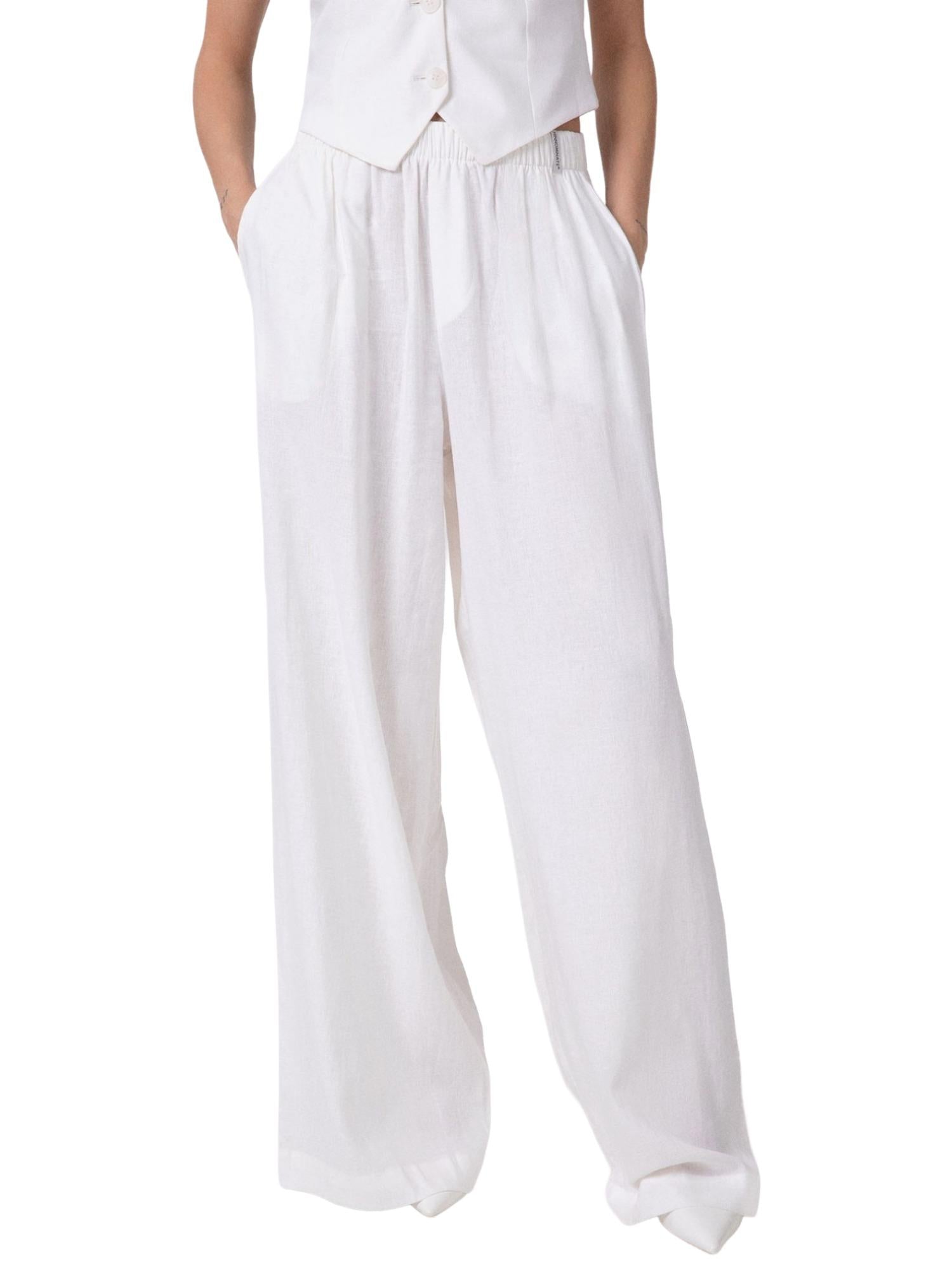 Hinnominate Pantalone wide leg in lino