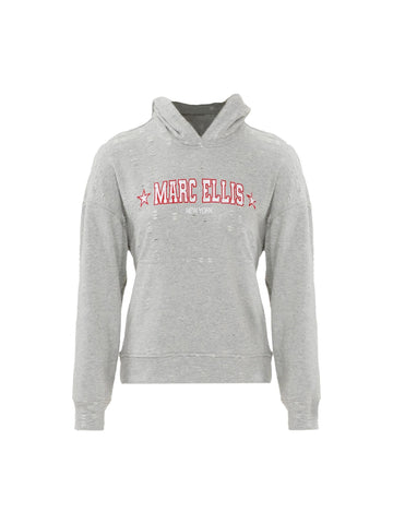 Marc Ellis Felpa distressed con cappuccio