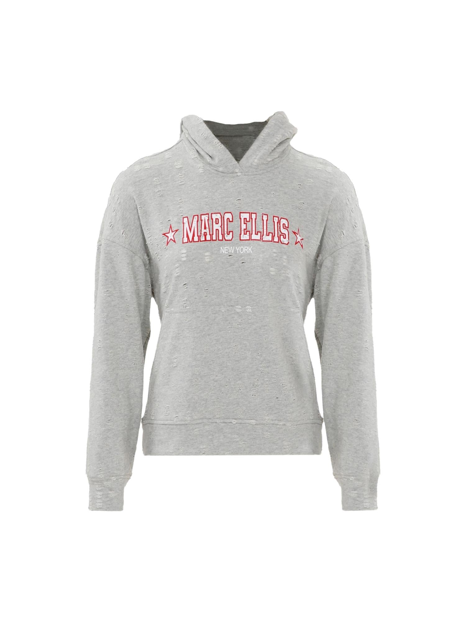 Marc Ellis Felpa distressed con cappuccio