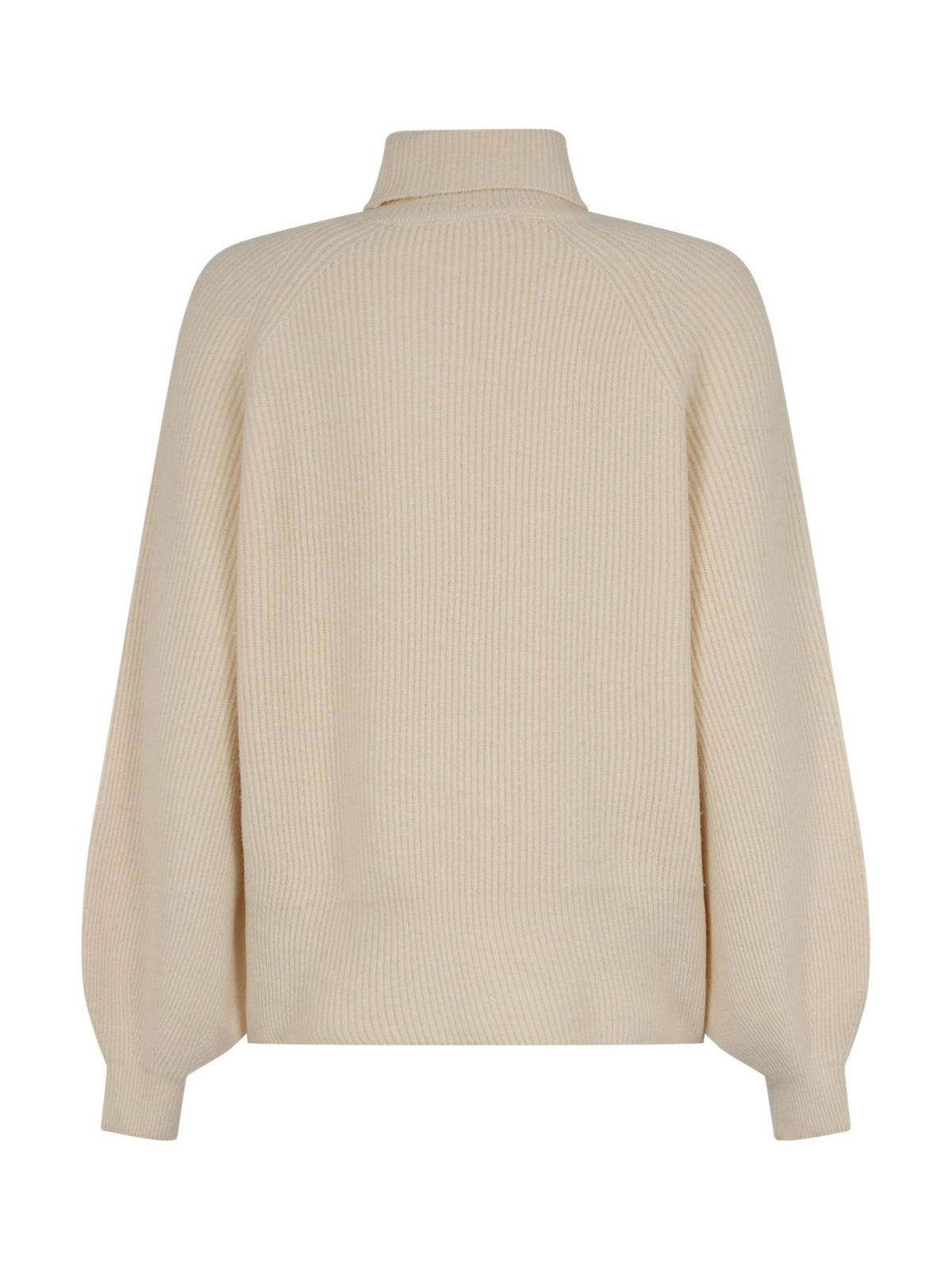 Pullover a Coste con Collo Alto