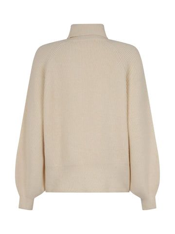 Pullover a Coste con Collo Alto