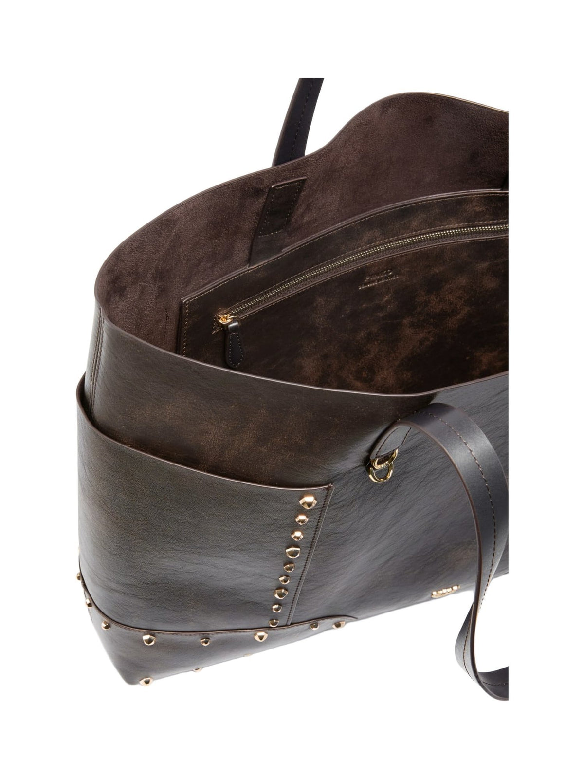 Borsa Tote a Mano con Borchie Oro