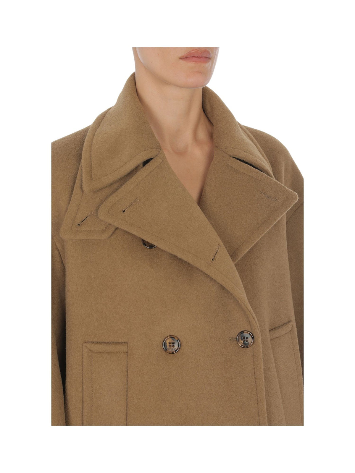 Cappotto Doppiopetto Corto in Misto Lana