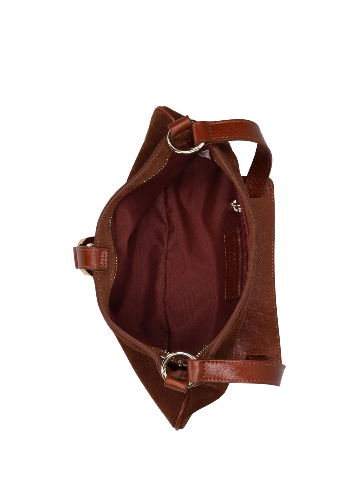 Borsa a Spalla Effetto Suede con Fibbia Dorata