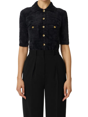 Elisabetta Franchi Cardigan crop in ecopelliccia