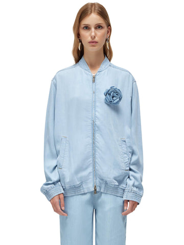 Blugirl Bomber in denim con rosa