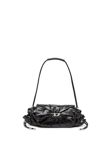Scrunch-D-Borsa a spalla piccola arricciata in pelle lucida