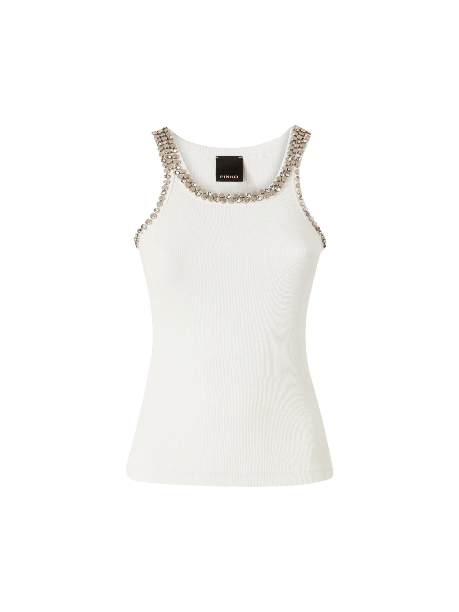 Pinko mouwloze top met juweelborduursels Coriandoli