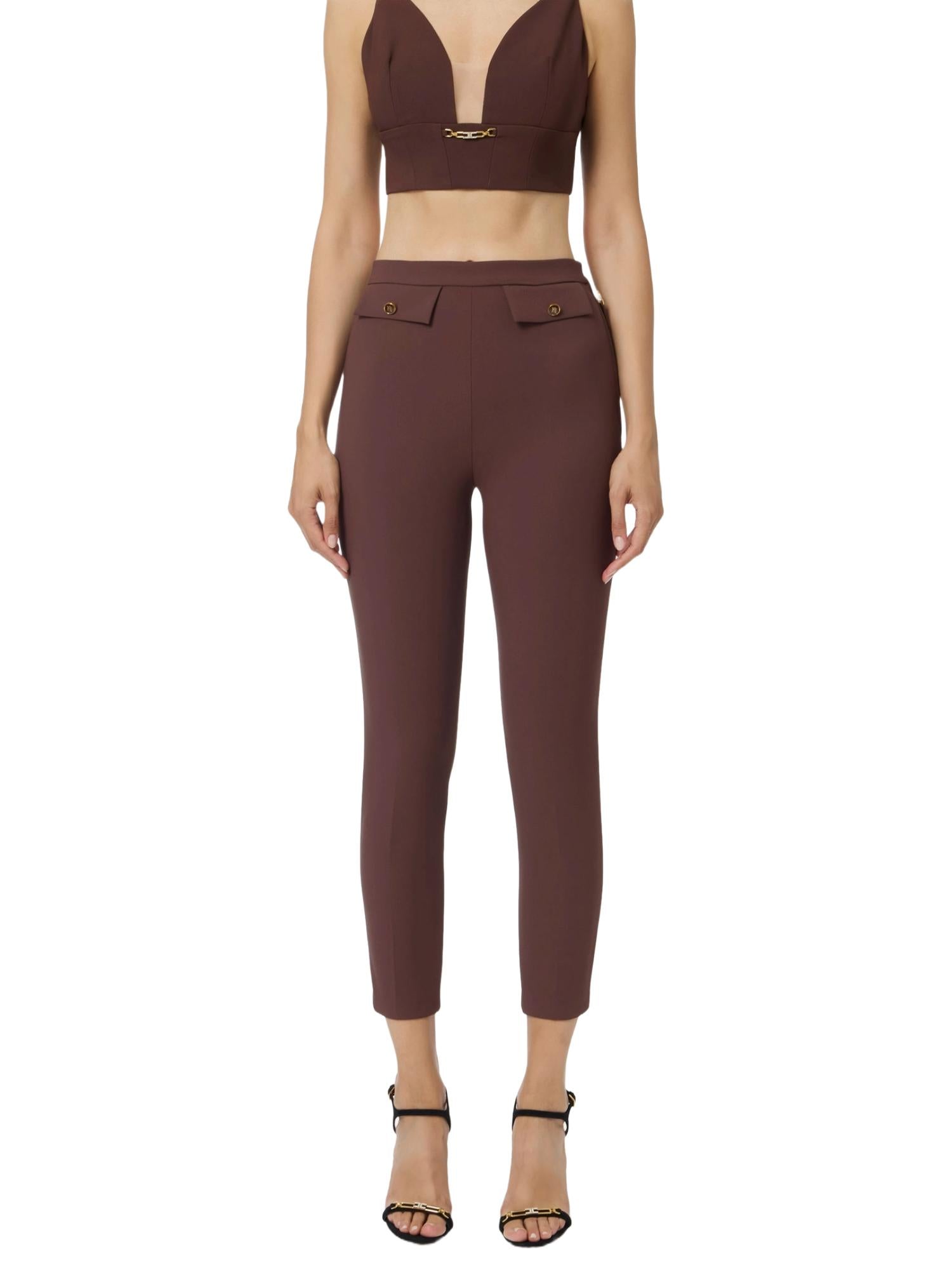 Elisabetta Franchi Pantalone slim in crepe