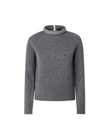 Pinko Maglia Slim con Ricamo di Castoni donna
