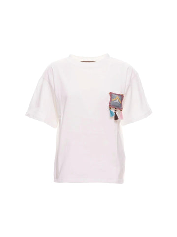 Akep T-shirt oversize con spilla