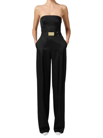 Elisabetta Franchi Tuta con cintura e lacci criss-cross