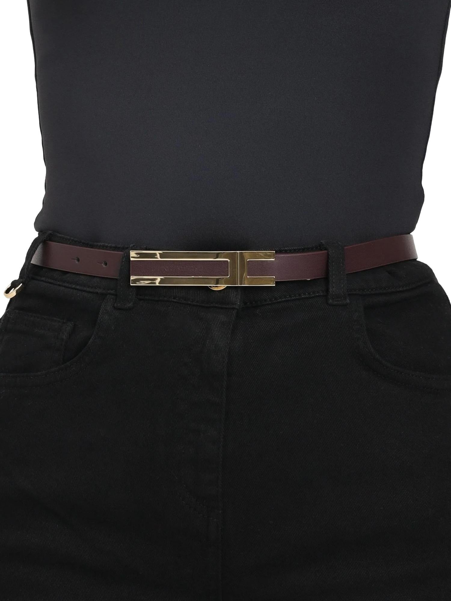 Elisabetta Franchi Cintura con placca logo 1,5 cm