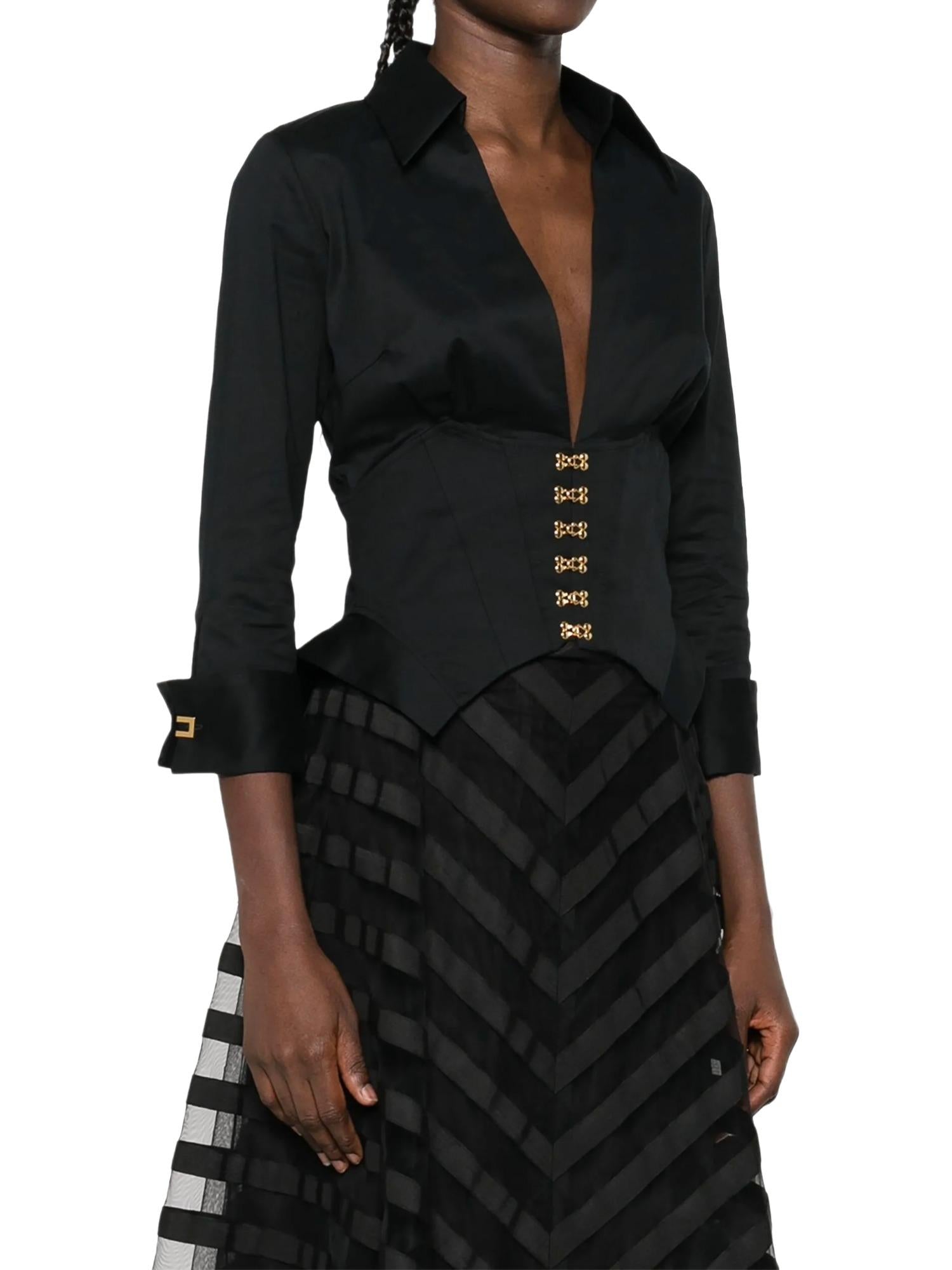 Elisabetta Franchi Camicia con ganci gioiello