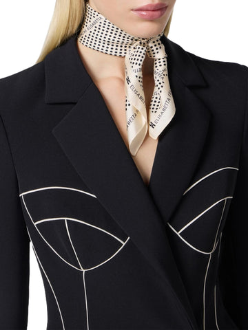 Elisabetta Franchi Foulard quadrato in seta con pois 50 x 50