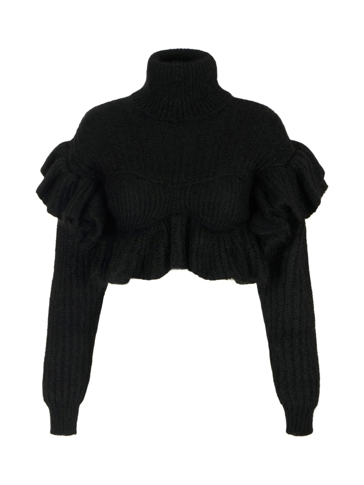 Pullover in maglia con ruches
