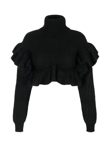 Pullover in maglia con ruches