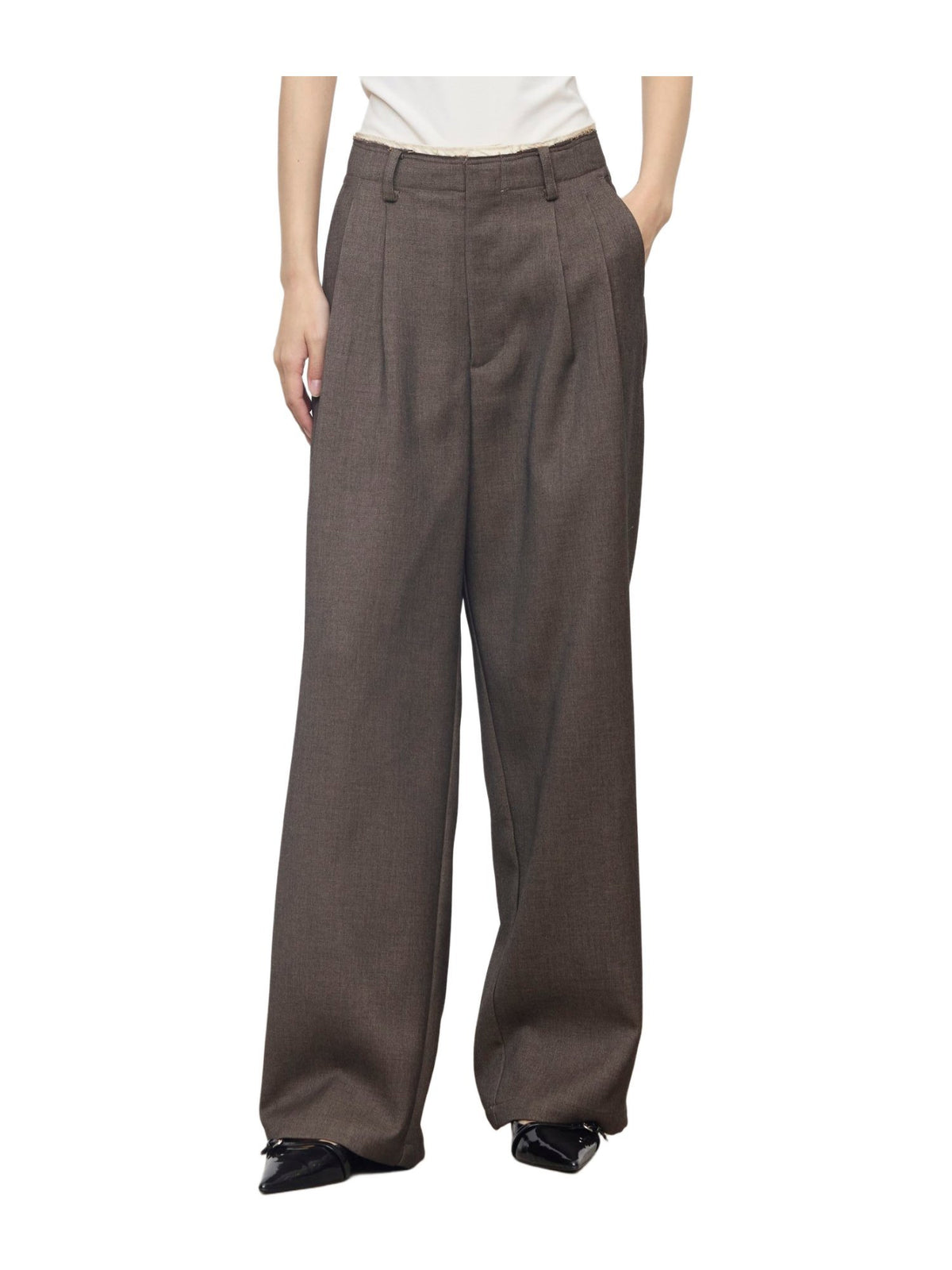 Pantalone Wide Leg con Pinces Frontali