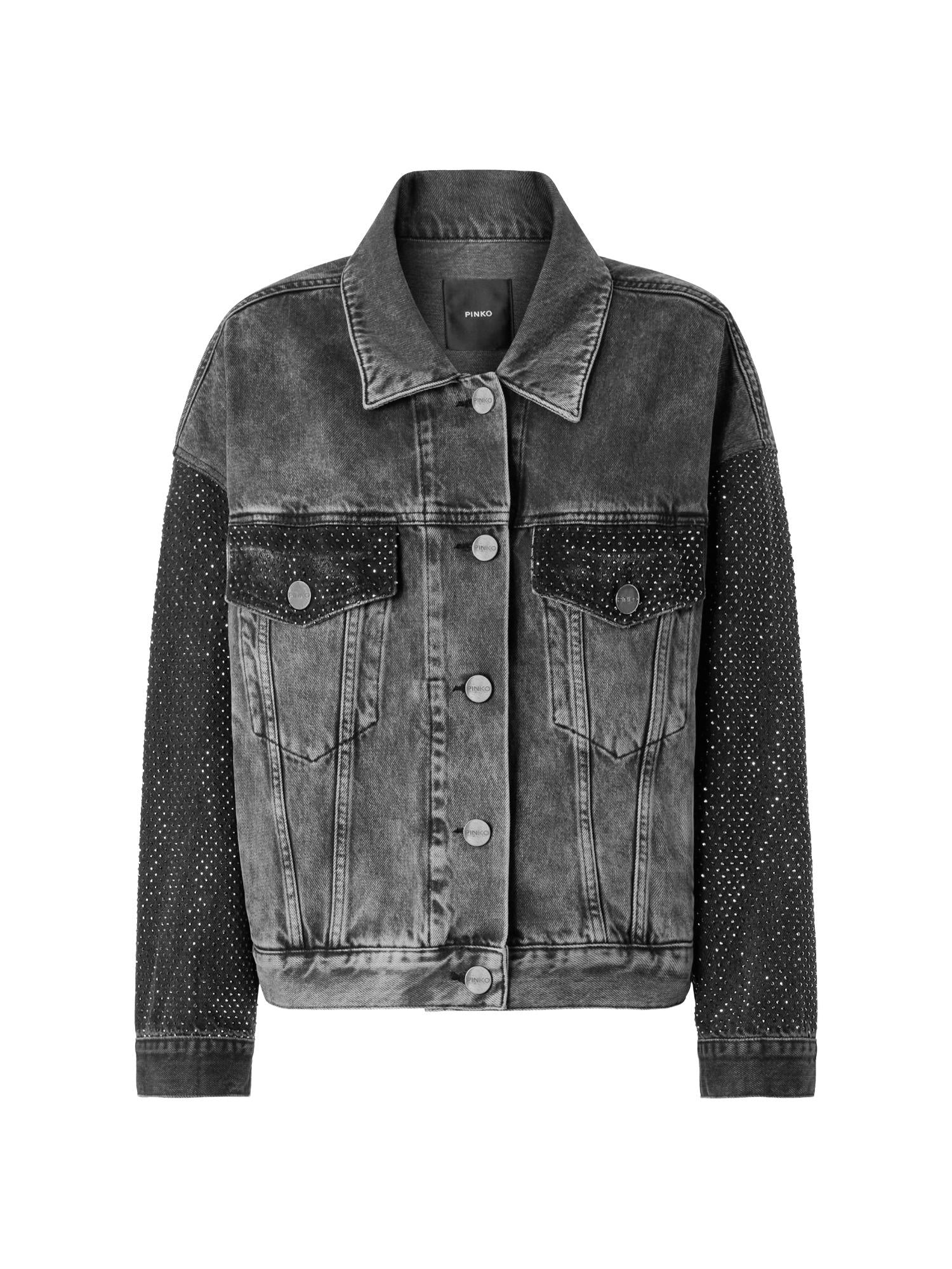 Pinko Giubbino di jeans con cristalli Gaborone