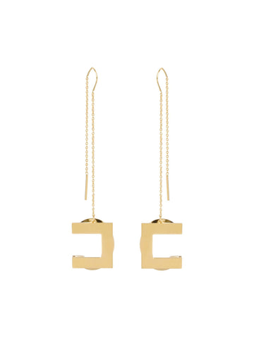 Elisabetta Franchi Orecchini con catenella e logo