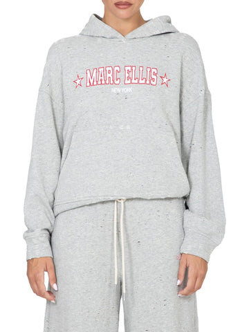 Marc Ellis Felpa distressed con cappuccio