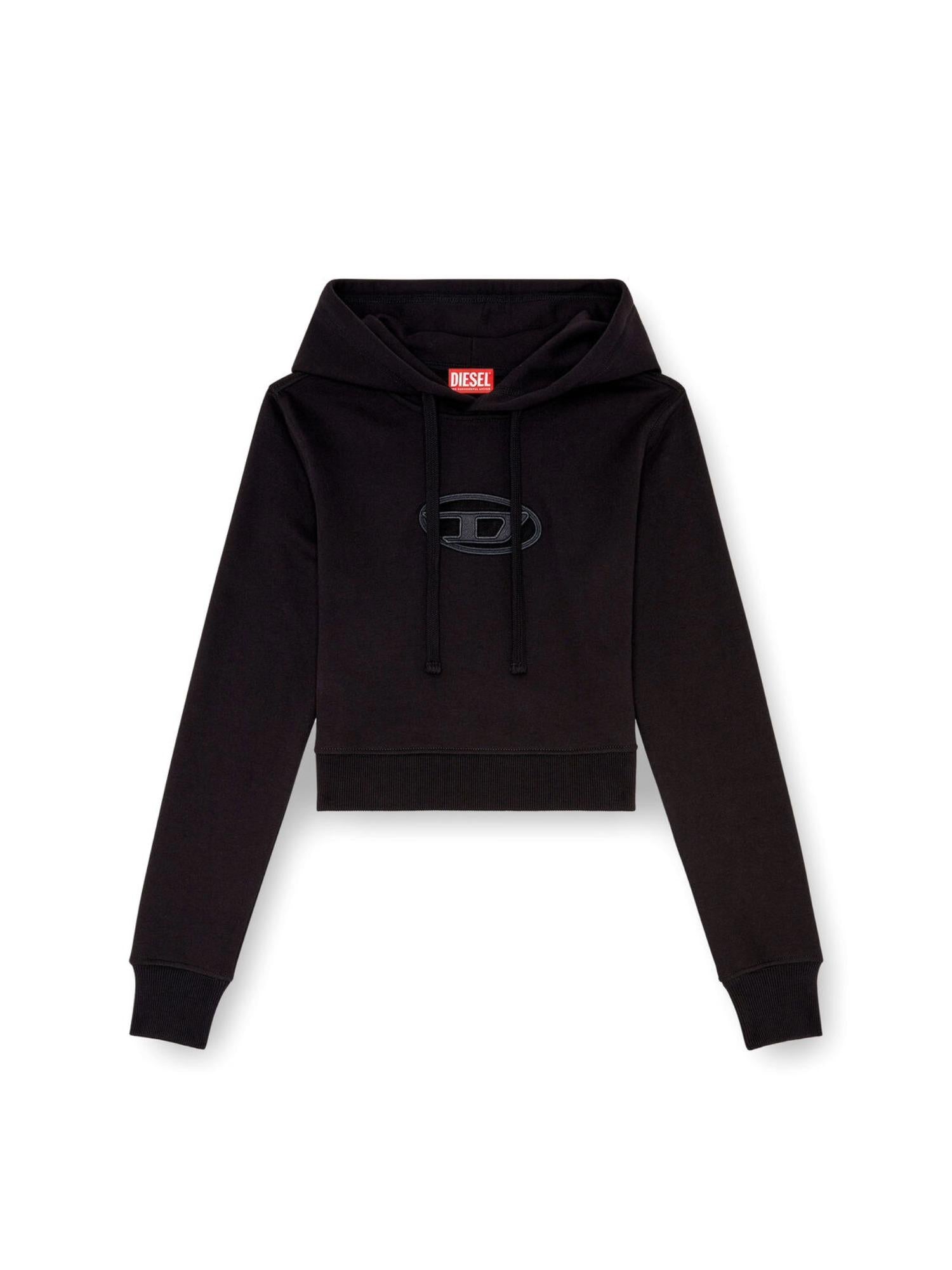 Diesel Felpa crop con logo Oval D F-Slimmy-Hood-Od