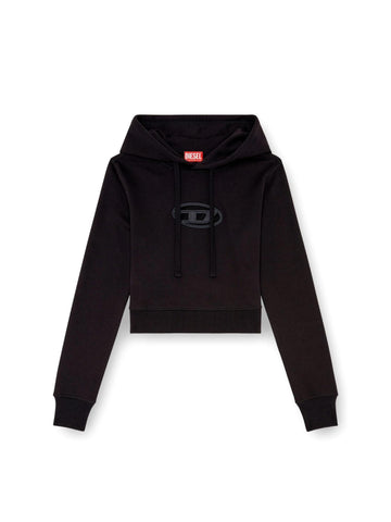Diesel Felpa crop con logo Oval D F-Slimmy-Hood-Od