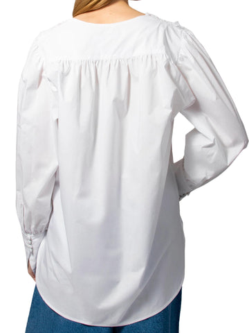 Ermanno Firenze Blusa con ricamo in pizzo
