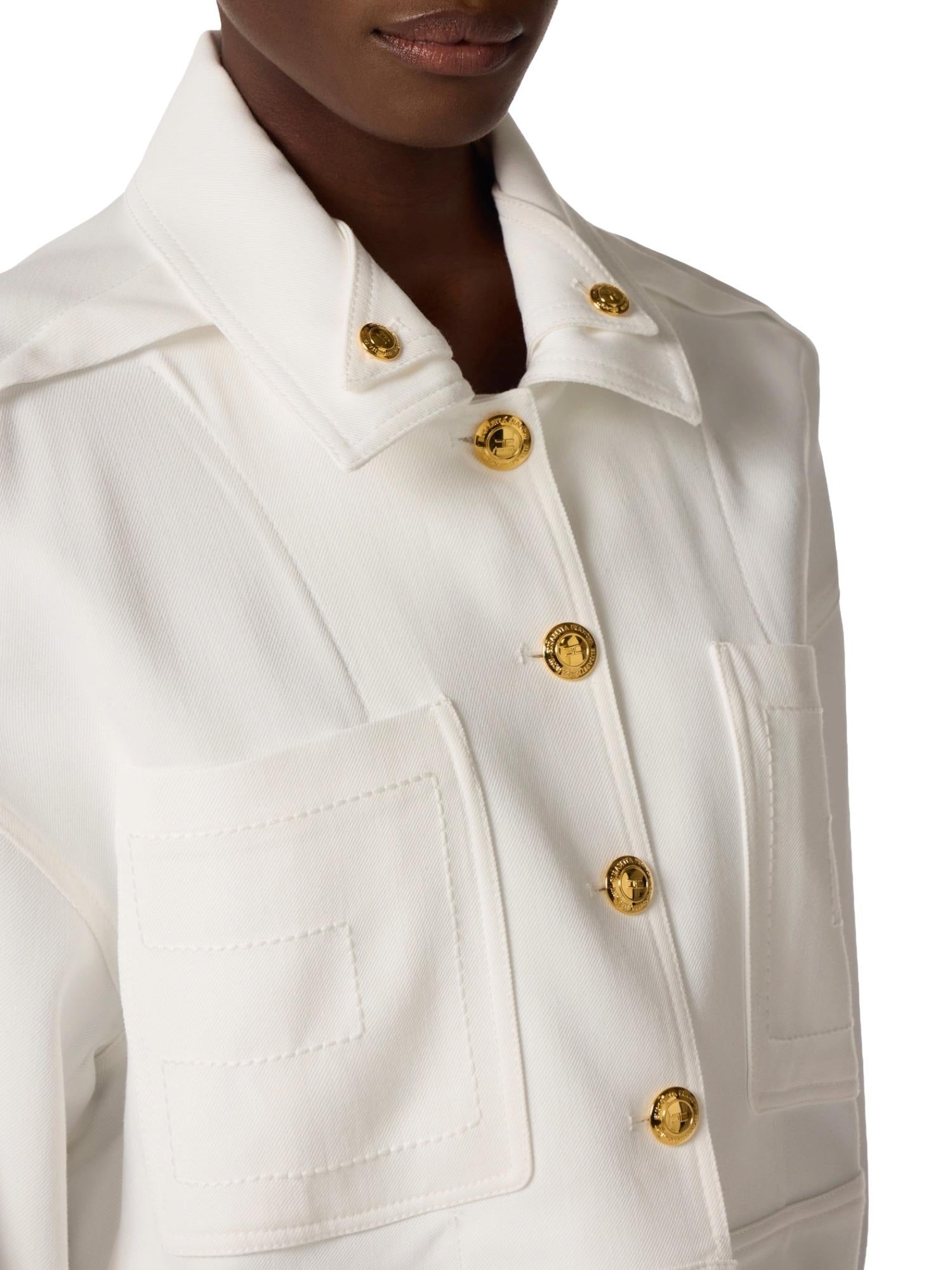 Elisabetta Franchi caban met juweelknoopjes