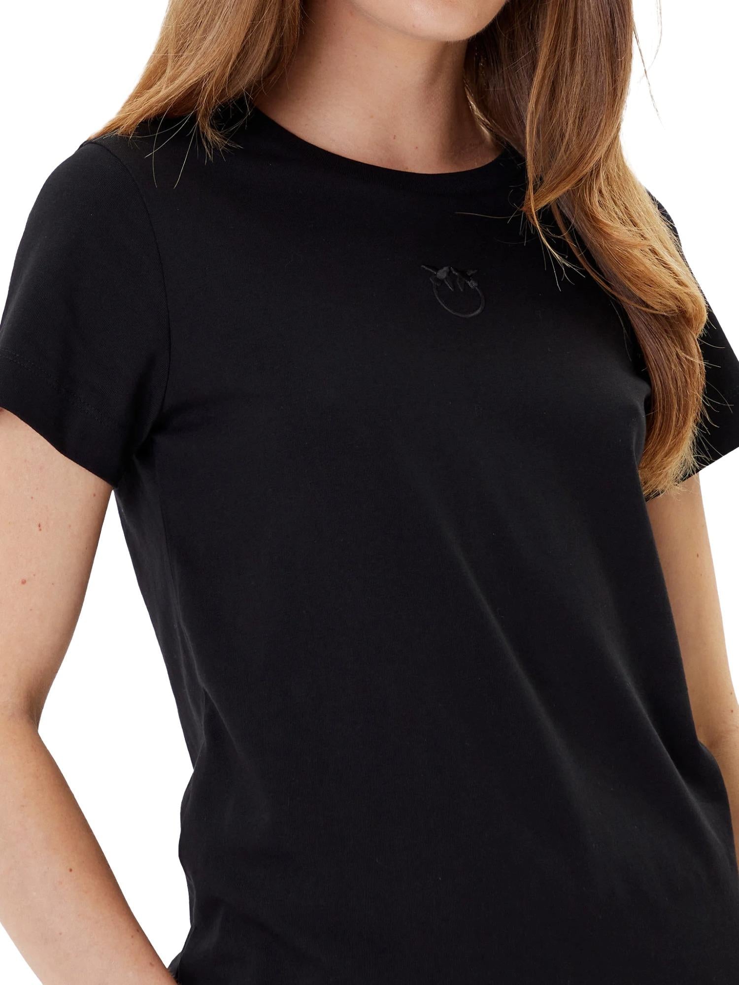 Pinko T-shirt con logo ricamato Bussolotto