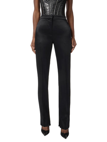 Elisabetta Franchi Pantalone in raso con spacchetti