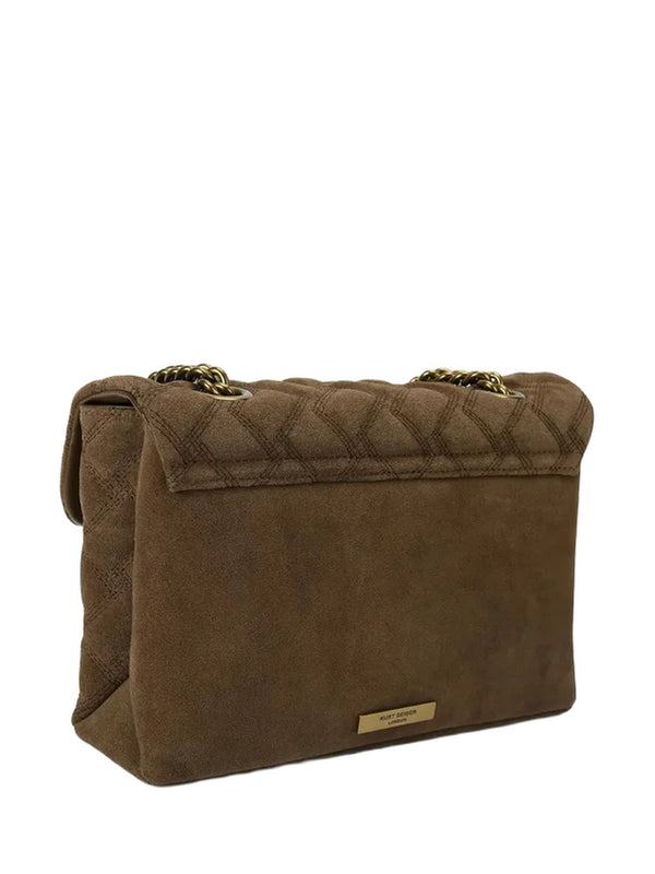 Borsa a spalla kensington in pelle scamosciata trapuntata