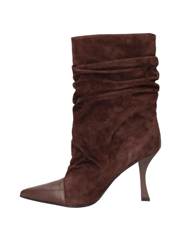 Marc Ellis Stivaletti arricciati in suede 7 cm