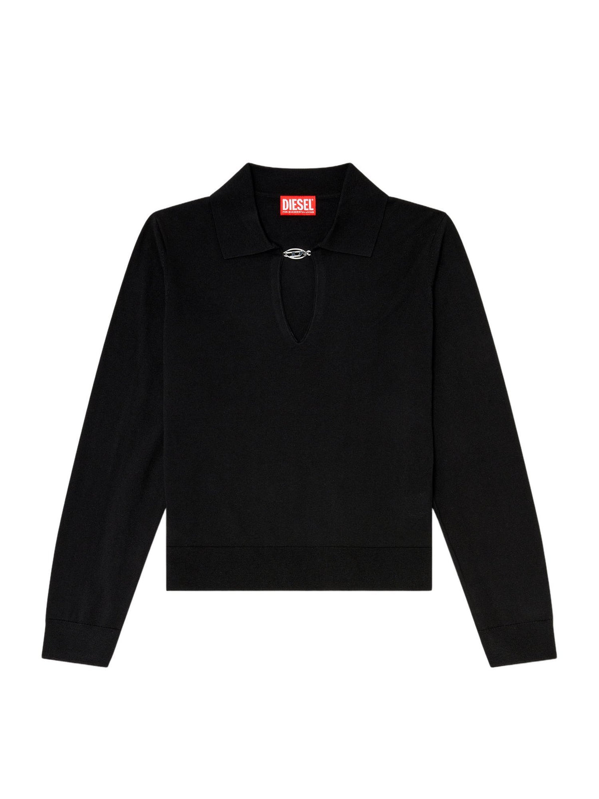 Maglia con chiusura ovale a D sul collo