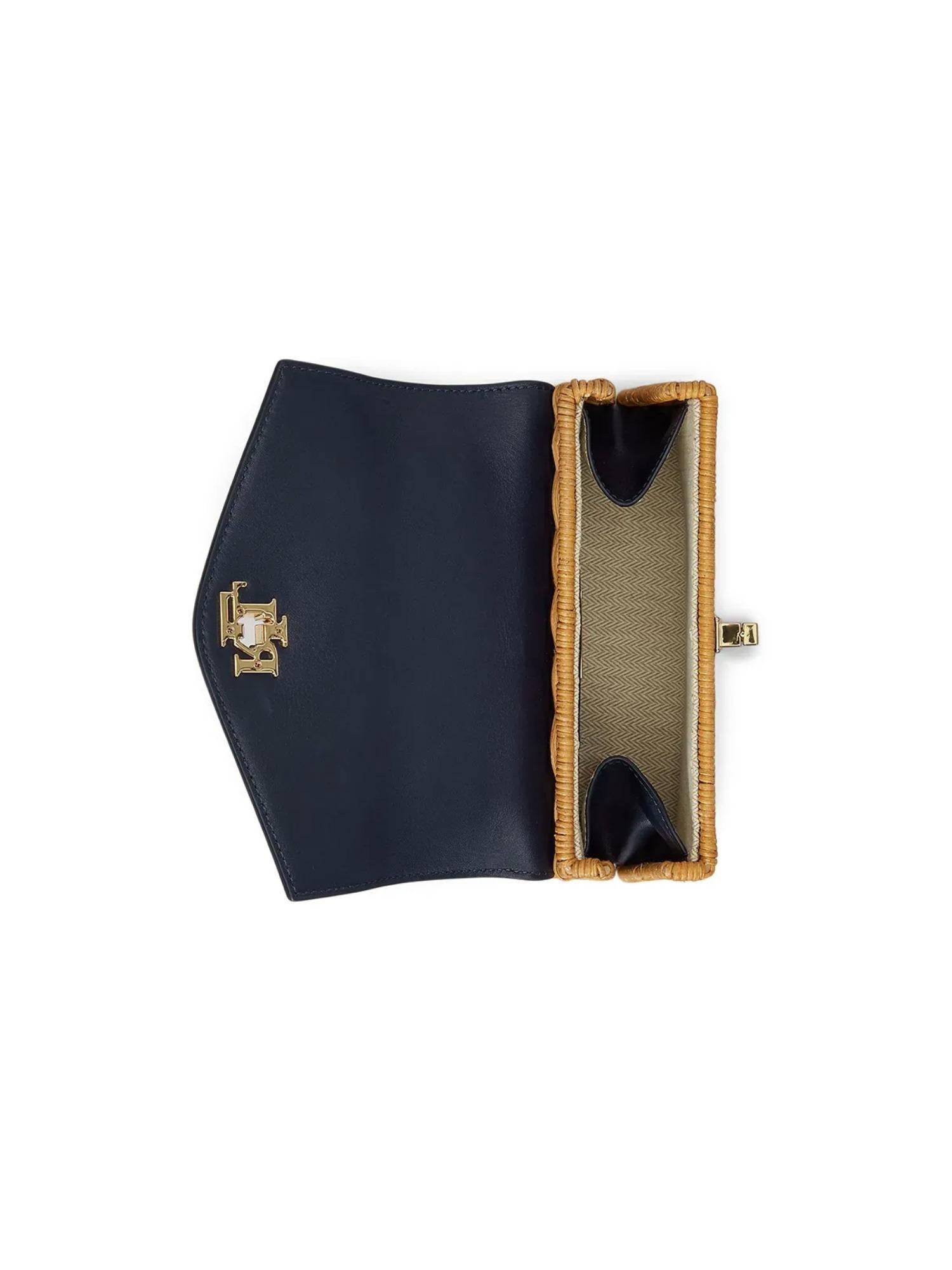 Lauren Ralph Lauren Borsa in pelle e paglia Farrah