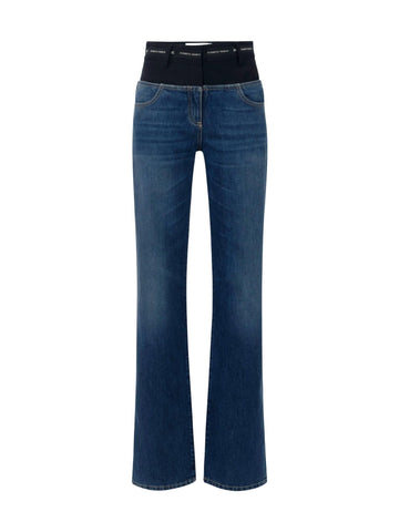 Elisabetta Franchi Jeans in denim e crepe