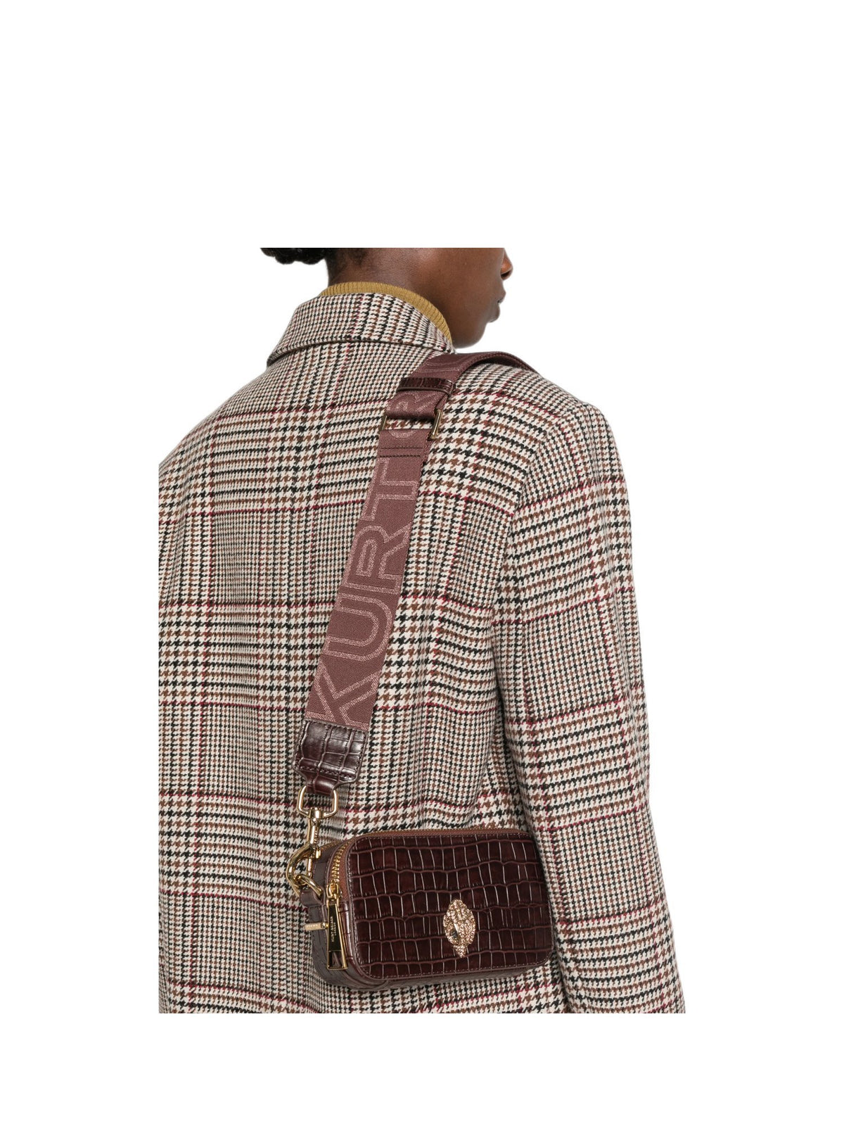 Borsa a tracolla kensington in pelle effetto coccodrillo