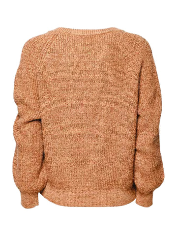 Maglia a Coste con Applicazioni Floreali