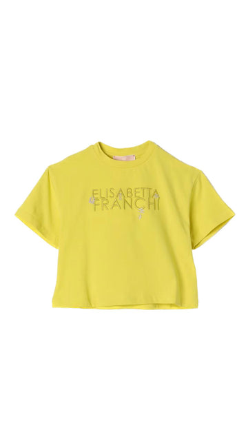 Elisabetta Franchi La Mia Bambina T-shirt con ricamo charms