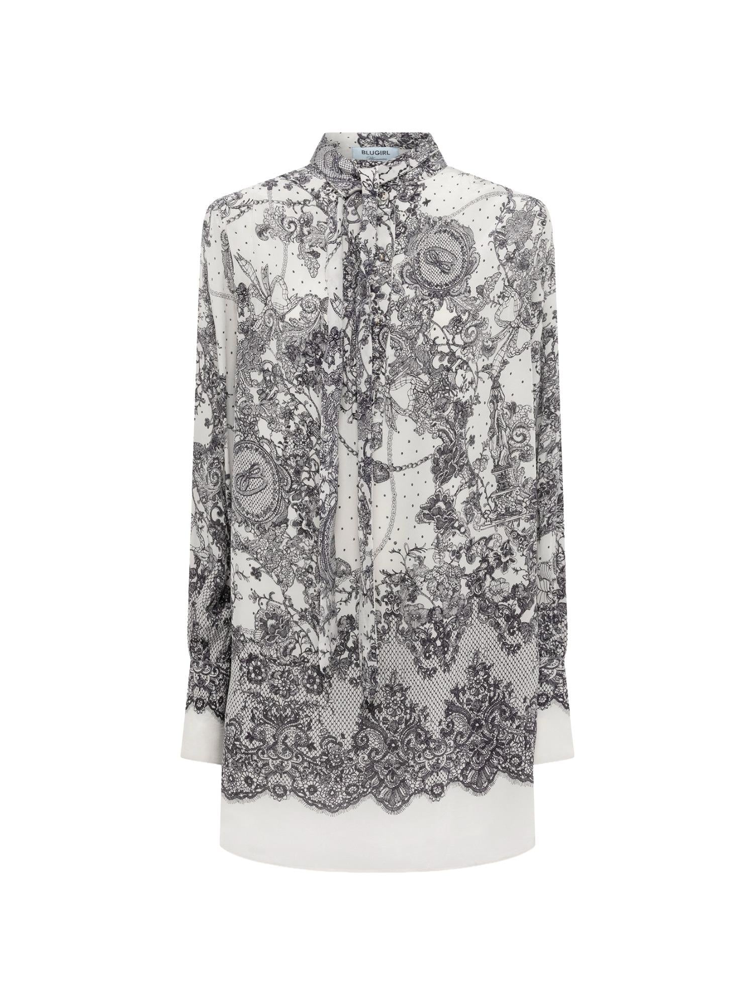 Blugirl Abito con fusciacca e stampa pizzo