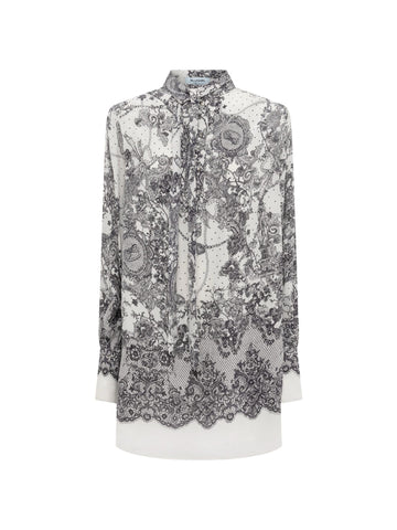 Blugirl Abito con fusciacca e stampa pizzo