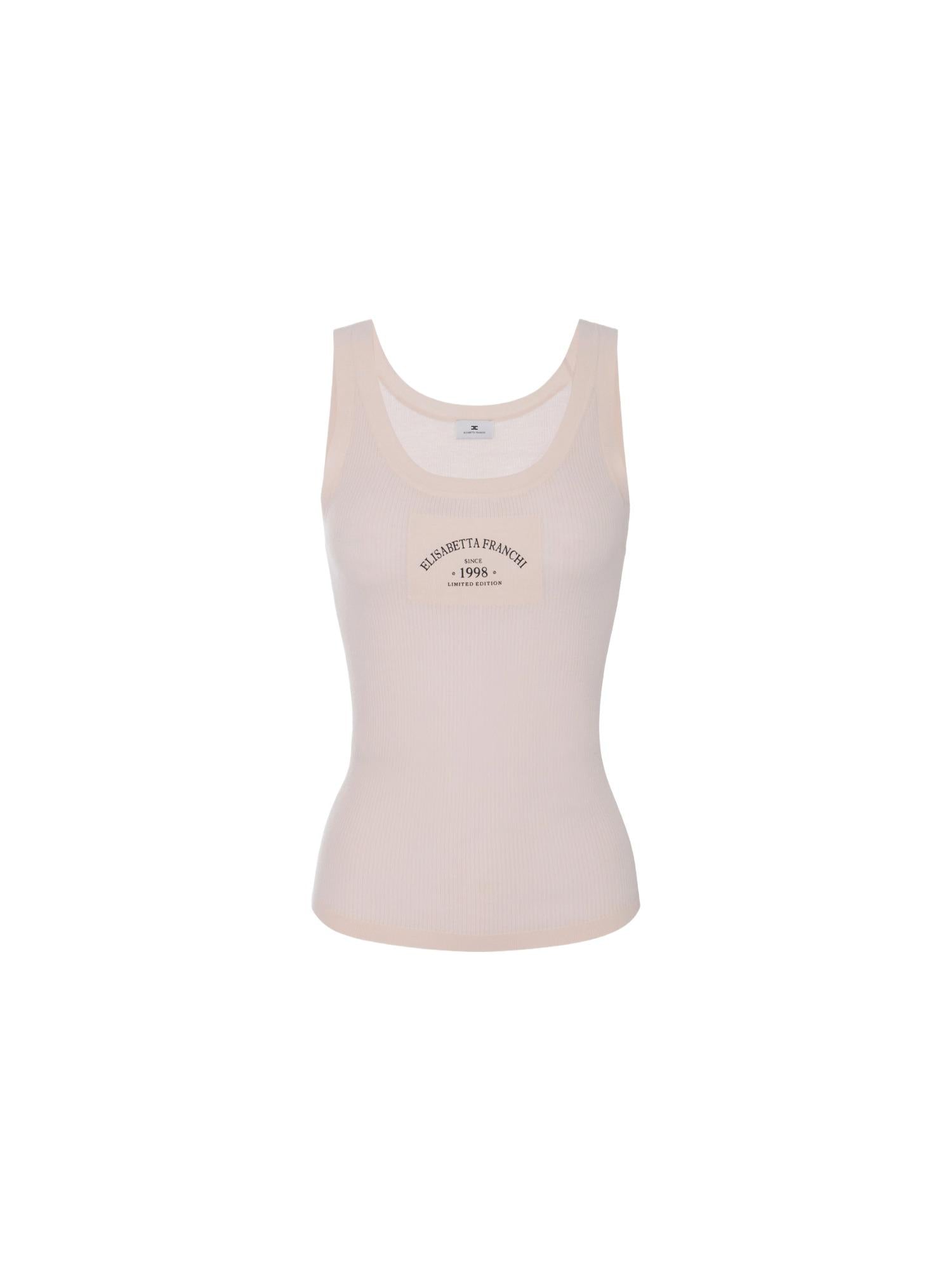 Elisabetta Franchi Canotta in lana con logo