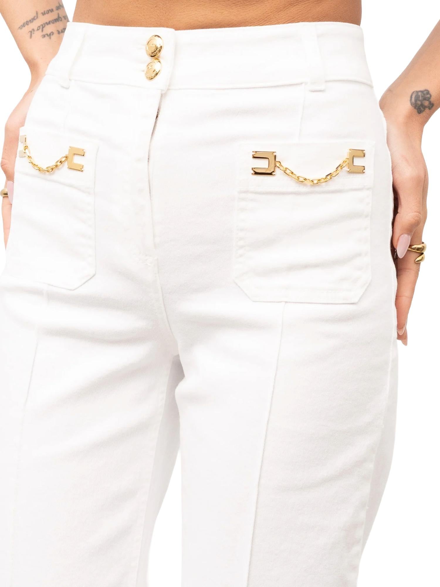 Elisabetta Franchi Jeans dritto con logo gioiello