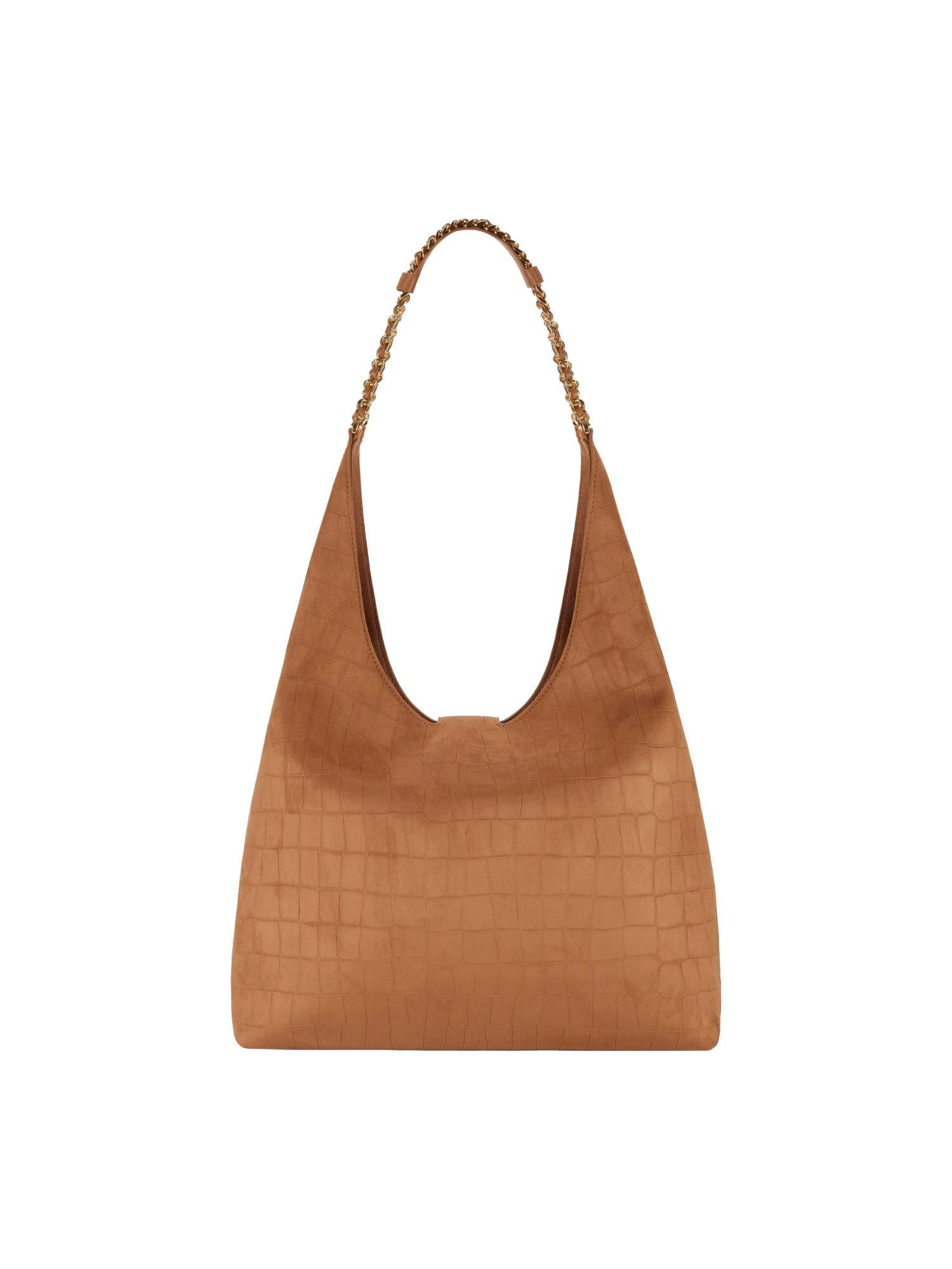 Elisabetta Franchi hobo-tas in ecosuède met krokodillenprint