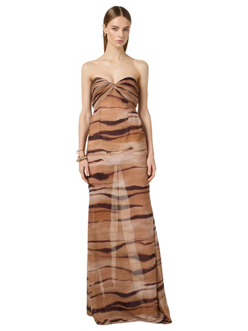 Elisabetta Franchi Abito Red Carpet con stampa tigre