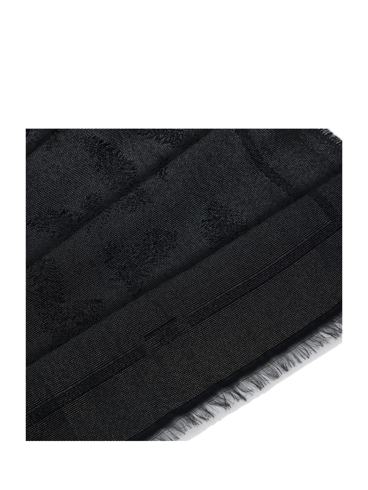 Foulard in lurex con tema piume
