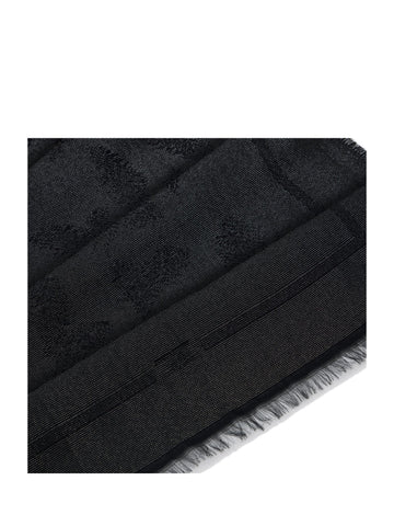 Foulard in lurex con tema piume