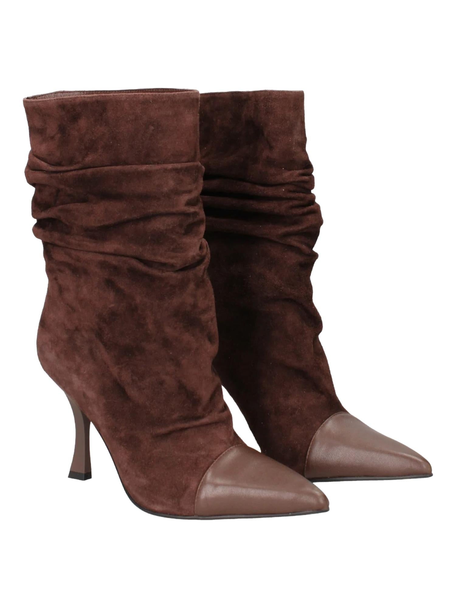 Marc Ellis Stivaletti arricciati in suede 7 cm