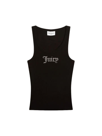 Juicy Couture Canotta a costine con logo Thin Strap Racer