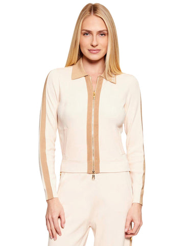 Elisabetta Franchi Giacca in maglia con bande a contrasto